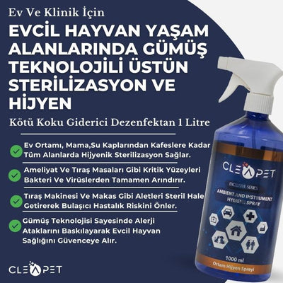 Ev ve Klinik -Ortam Dezenfektanı ve Koku Giderici 1L - Hijyenik Koruma Sprey