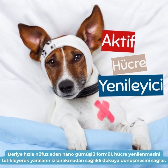 Acil Durum Yara, Kesik ve Tahriş Onarıcı Nano Gümüş Sprey 250ml - Kedi Köpek