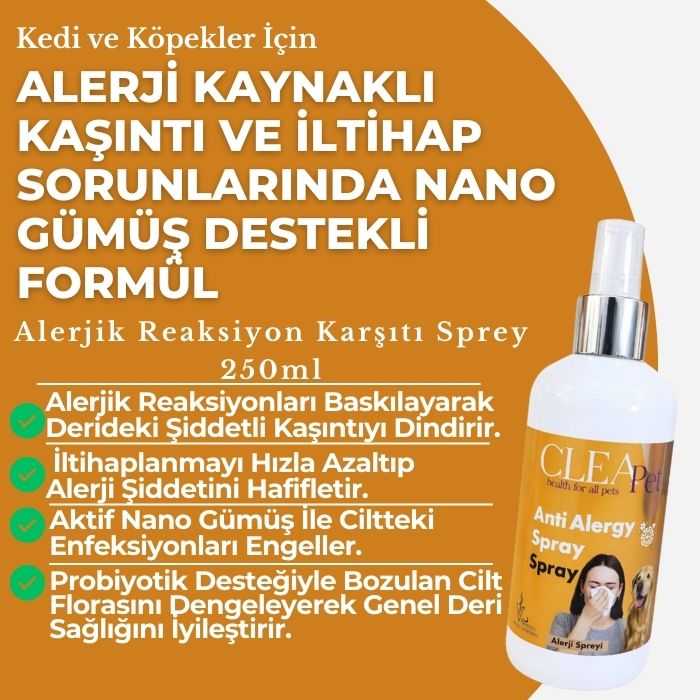 Alerjik Reaksiyon Karşıtı Sprey 250ml -  Kedi Köpek