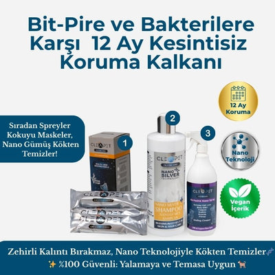 Köpek Bit Pire Bakteri Çözüm Paketi 3’lü Set - Parazit Kovucu ve Onarıcı