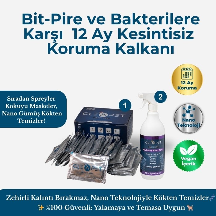 Kedi Bit Pire Bakteri Çözüm Paketi 2’li -Bakteri Karşıtı Deri Bakım Seti