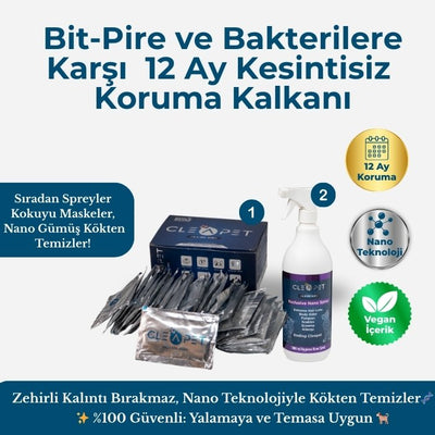 Kedi Bit Pire Bakteri Çözüm Paketi 2’li -Bakteri Karşıtı Deri Bakım Seti