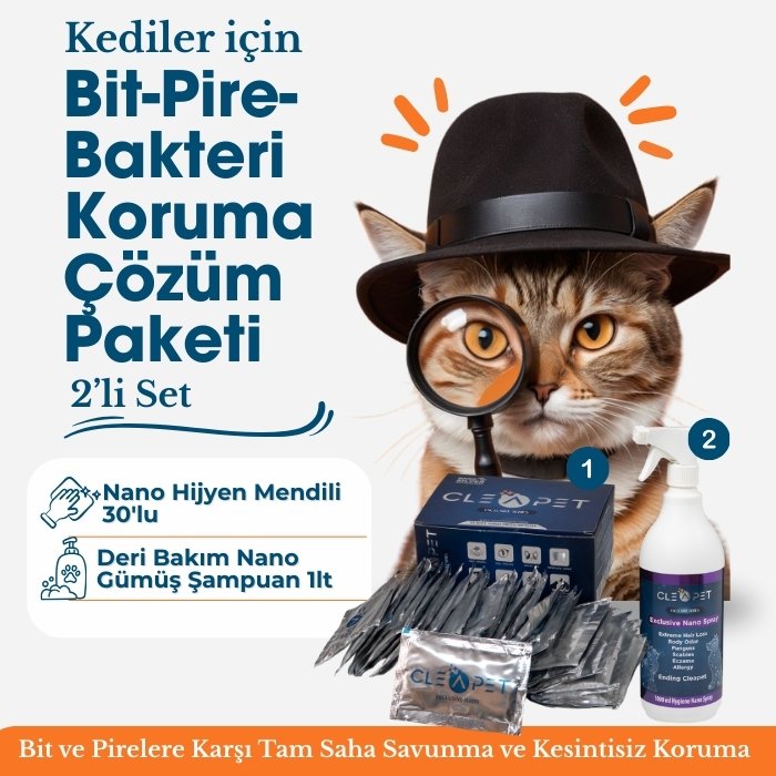 Kedi Bit Pire Bakteri Çözüm Paketi 2’li -Bakteri Karşıtı Deri Bakım Seti
