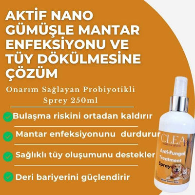 Mantar & Deri Onarım Spreyi 250ml - Probiyotik ve Nano Gümüş - Kedi Köpek