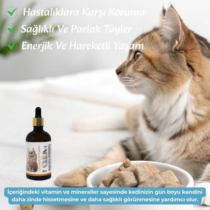 Kedi Multivitamin Destek Damla - Bağışıklık Güçlendirici - 100ml