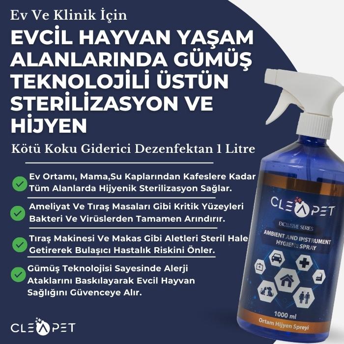 Ev ve Klinik -Ortam Dezenfektanı ve Koku Giderici 1L  - Hijyenik Koruma Sprey