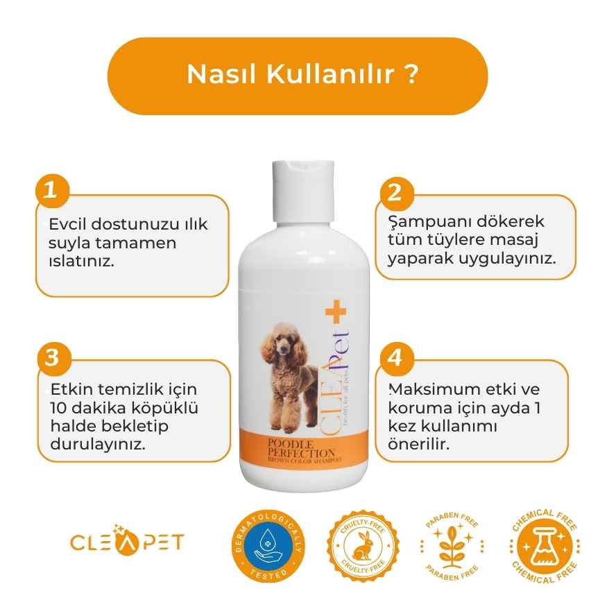 Kahverengi Irk Köpek Şampuanı 250 ml | Poodle Bukle Belirginleştirici & Renk Koruyucu