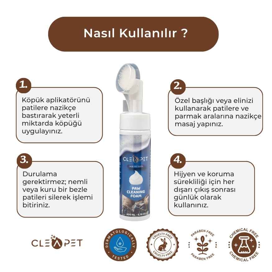 Günlük Pati Bakım ve Hijyen Nano Köpük Kedi & Köpek – 200 ml